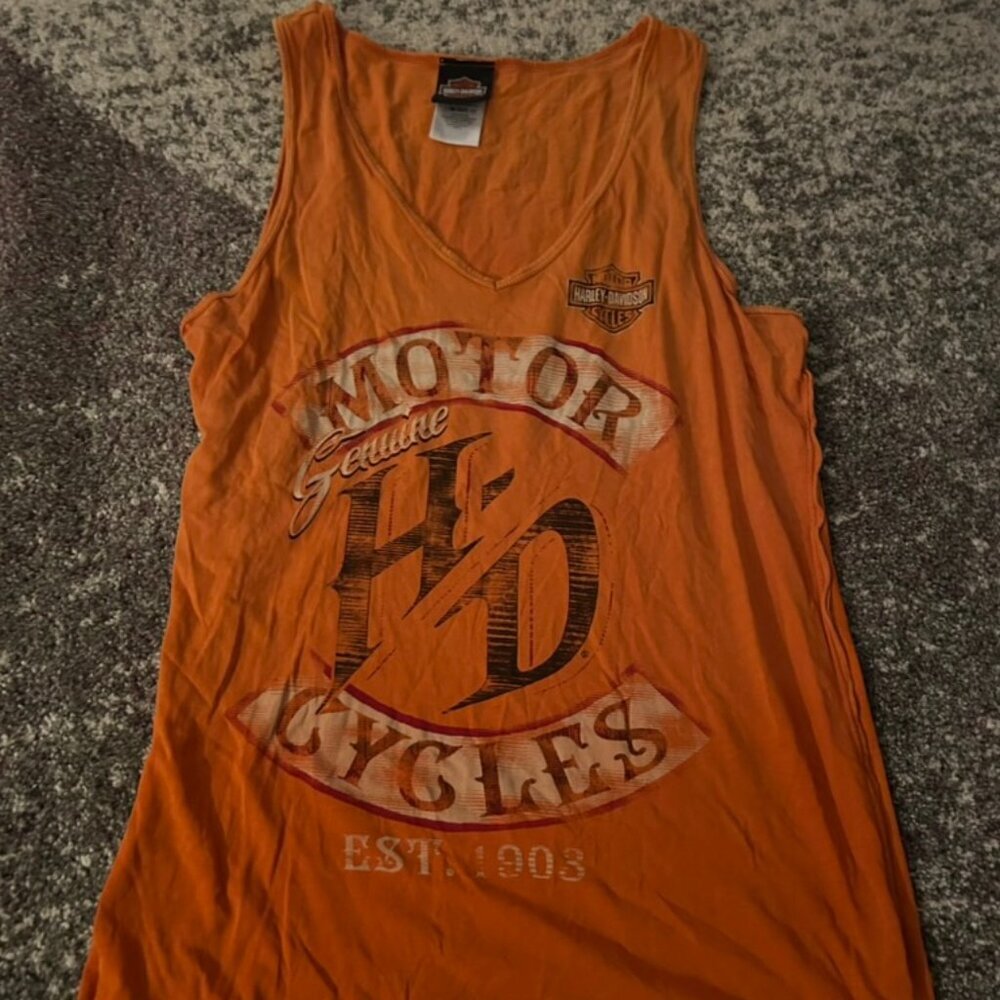 Harley-Davidson Orange Winged Muscle Tank